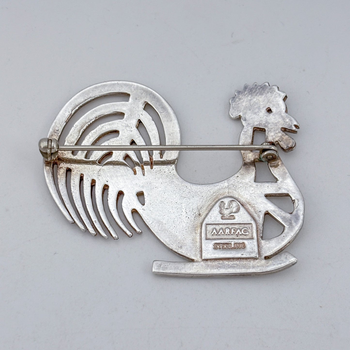 Vintage AARFAC Sterling Silver 925 Rooster Brooch