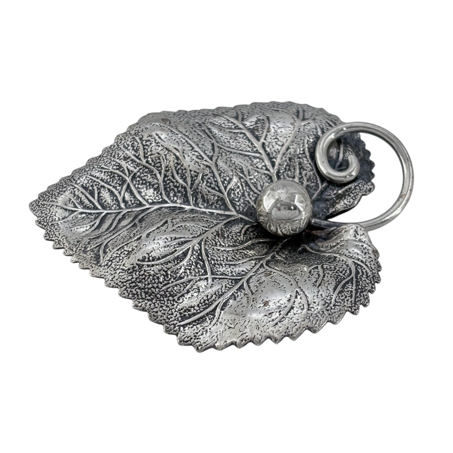Vintage Sterling Silver 925 Heart Leaf Pendant
