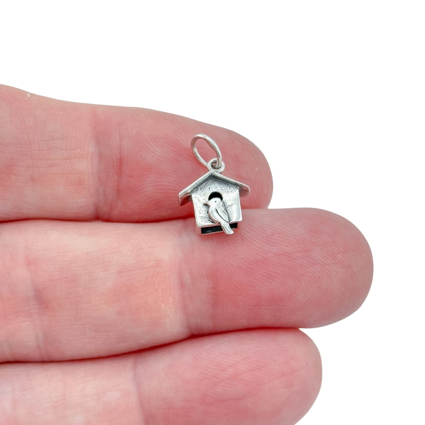Vintage Sterling Silver 925 Birdhouse Bird Charm