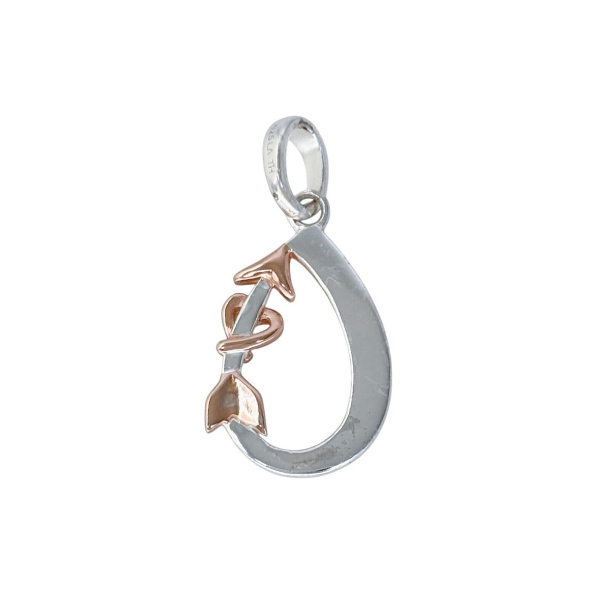 Vintage Sterling Silver 925 Rose Gold Accent "Follow Your Heart" Pendant