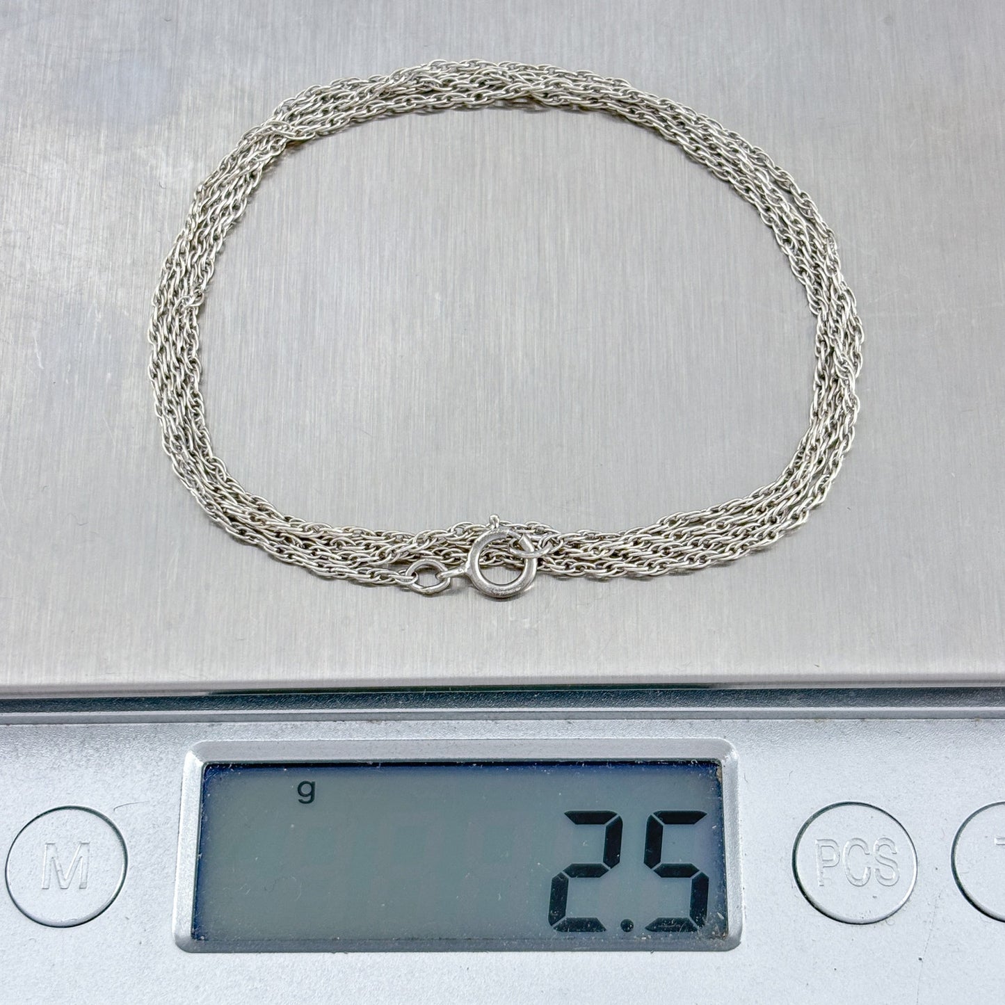 Vintage Sterling Silver 925 Rope Chain Necklace 26"
