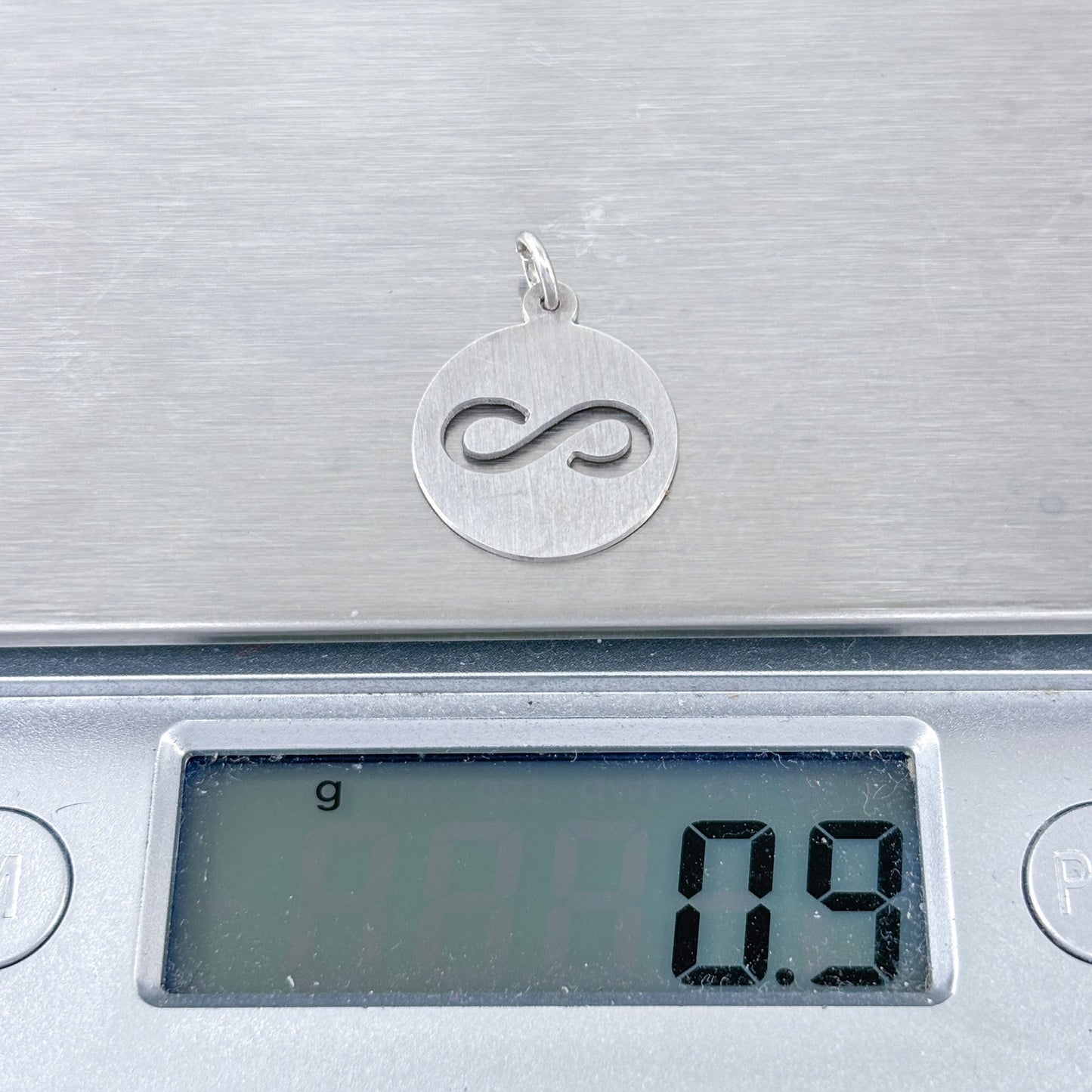 Vintage Sterling Silver 925 Infinity Disc Charm