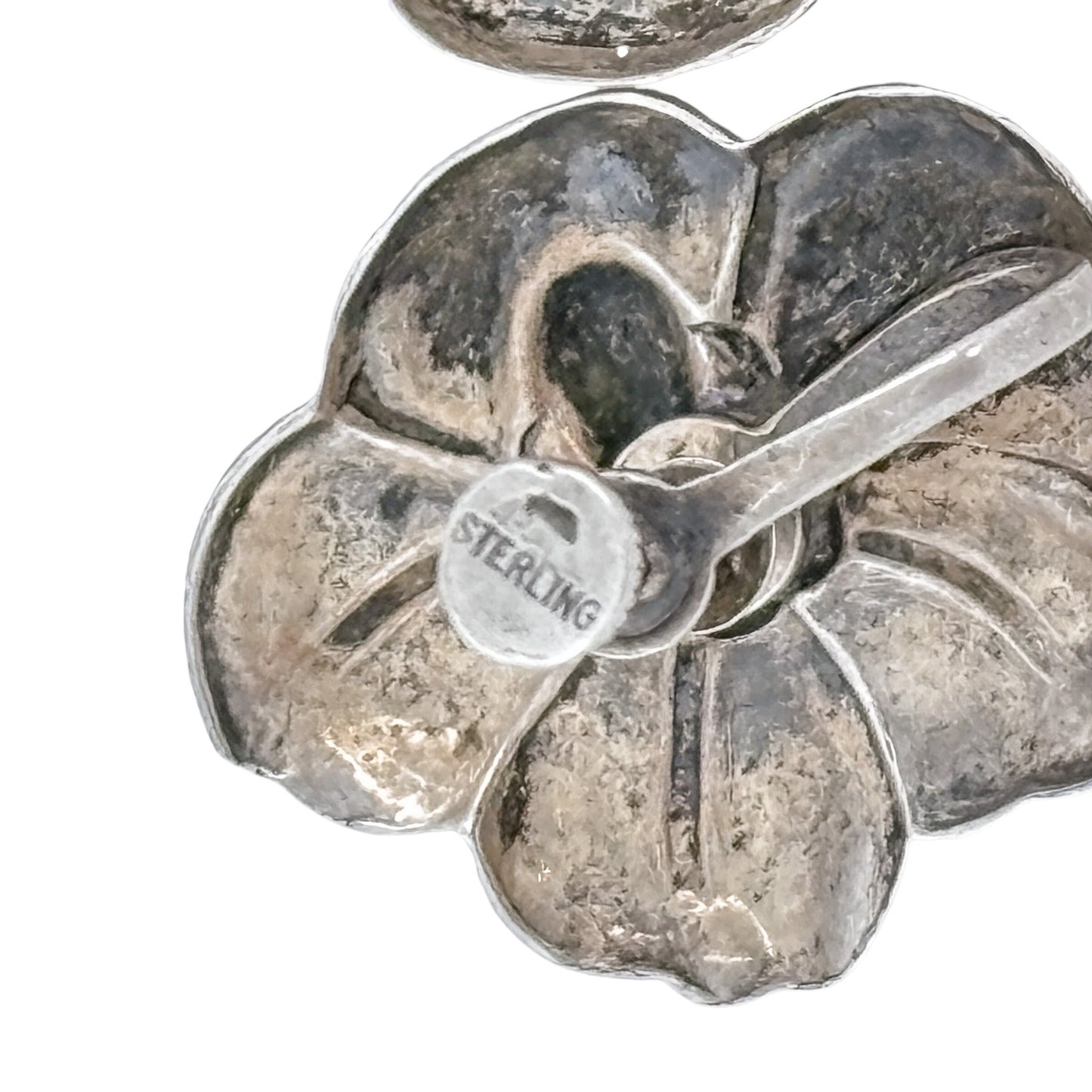 Vintage Sterling Silver 925 Flower Screwback Earrings