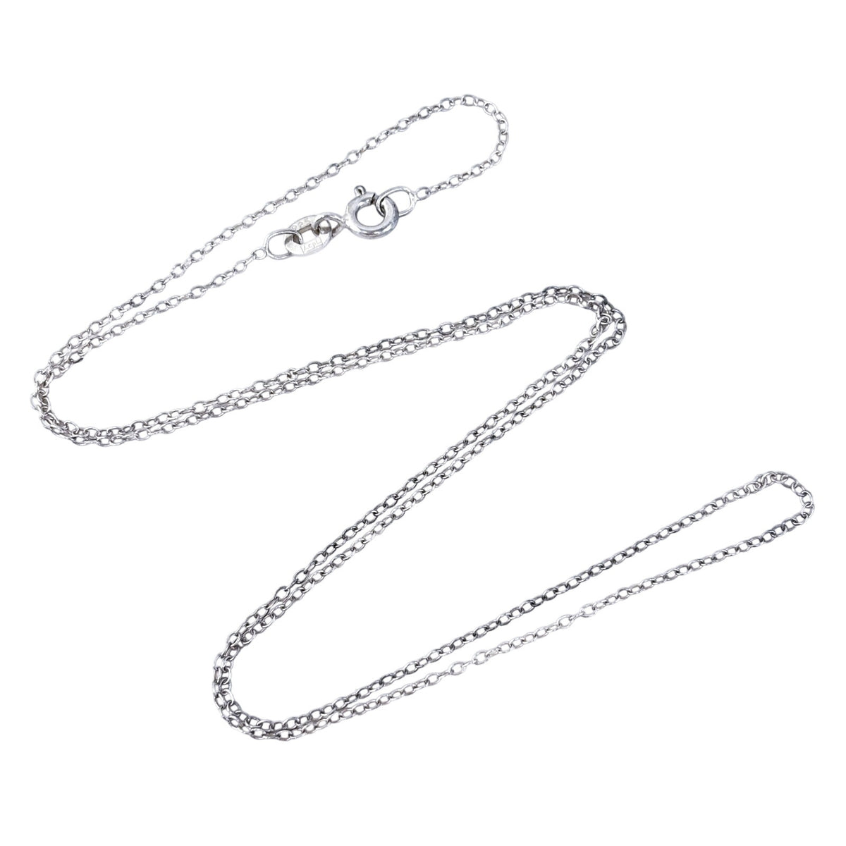 Vintage Sterling Silver 925 0.8mm Cable Chain Necklace 18"