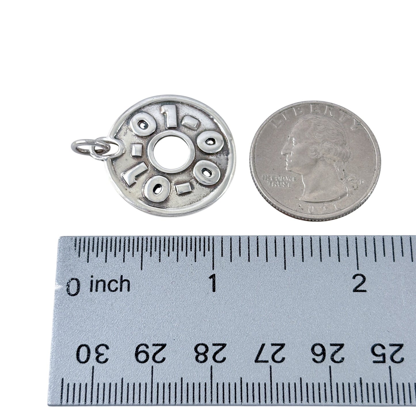 Vintage Sterling Silver 925 New Millennium Date Disk Pendant