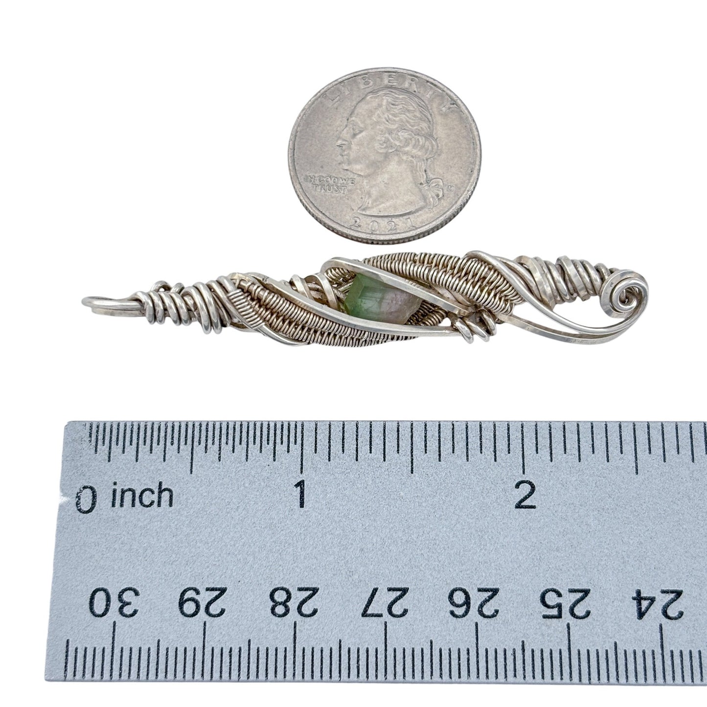 Vintage Sterling Silver 925 Watermelon Tourmaline Pendant