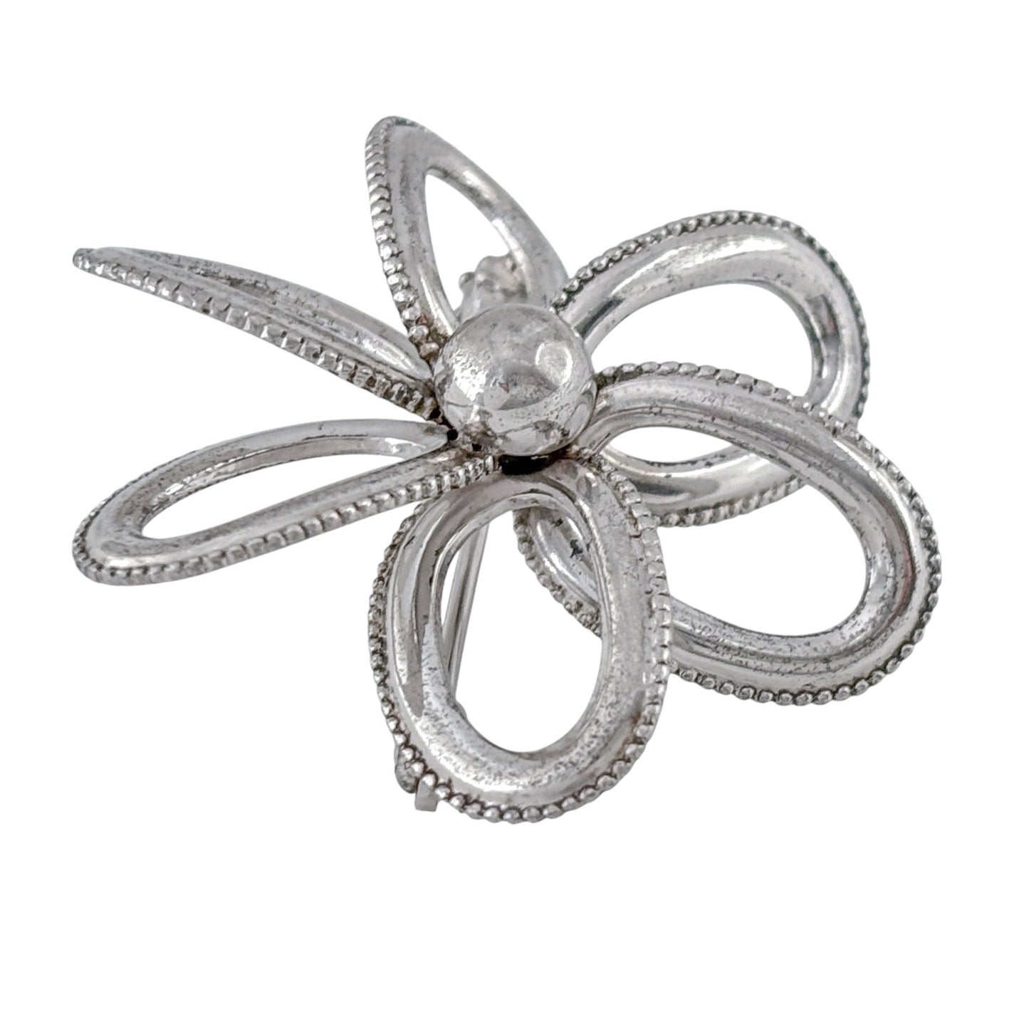 Vintage Sterling Silver 925 Flower Brooch