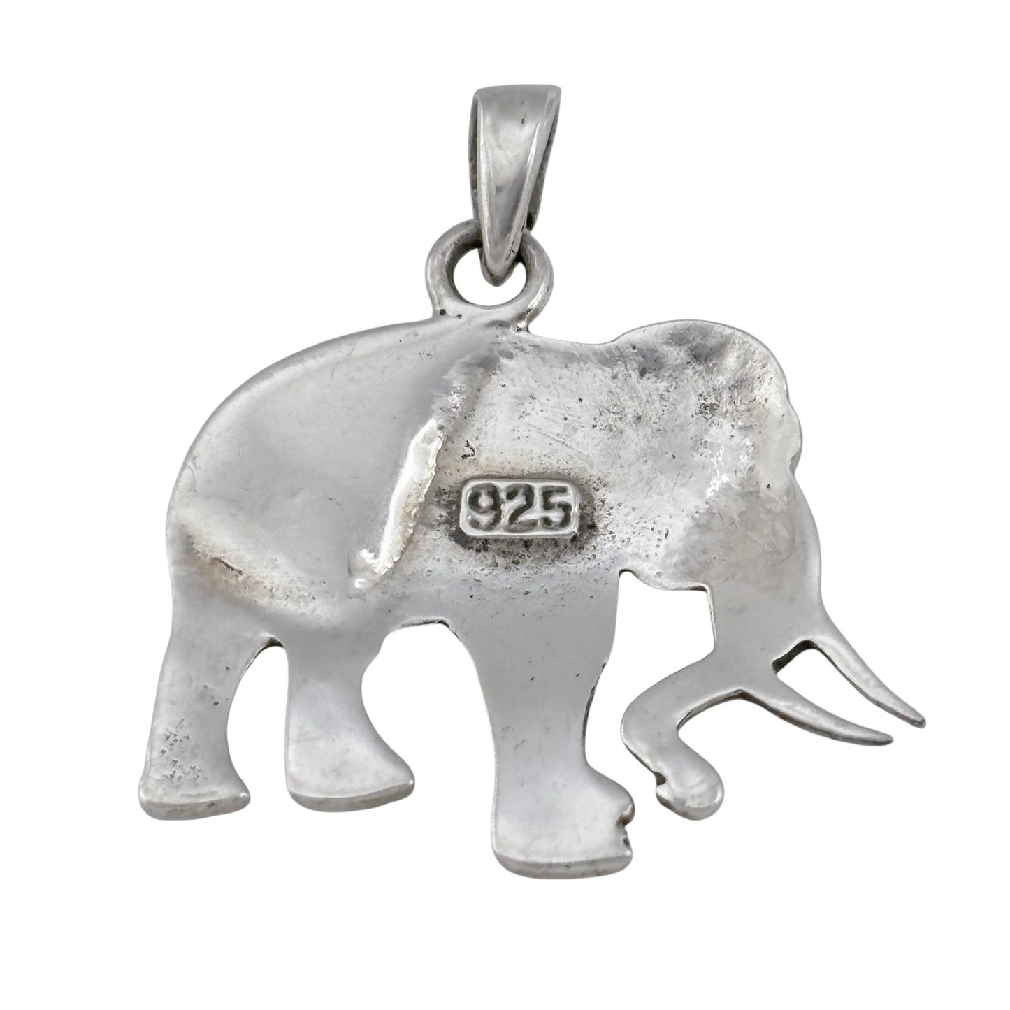 Vintage Sterling Silver 925 Lapis Lazuli Elephant Pendant