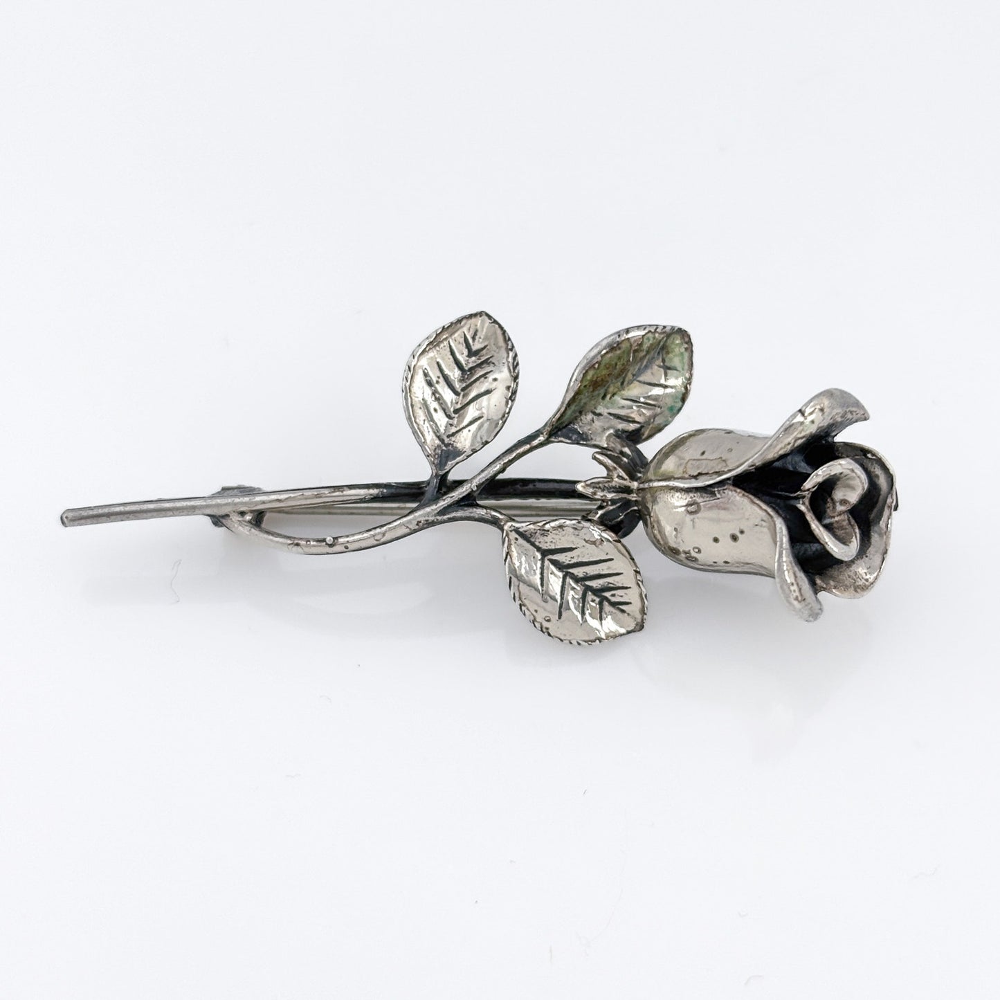 Vintage Sterling Silver 925 Rose Brooch