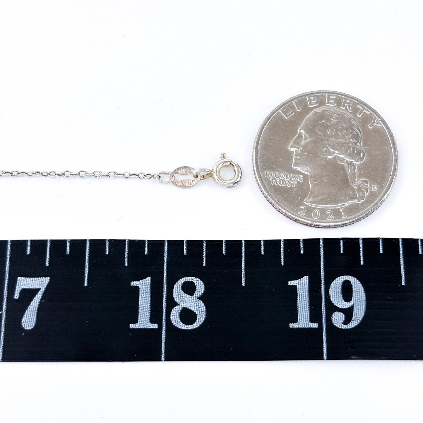 Vintage Sterling Silver 925 Cable Link Chain Necklace 18.5"