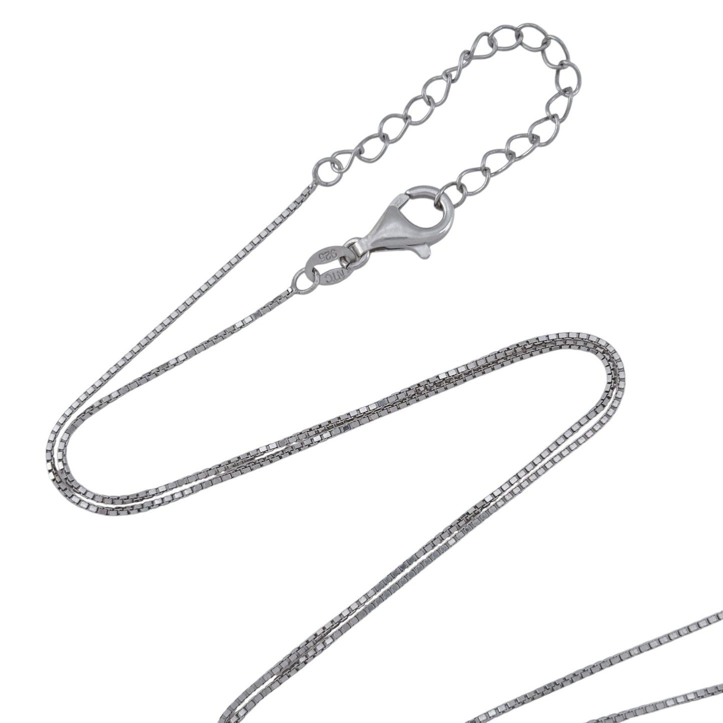 Vintage Sterling Silver 925 Box Chain Necklace 18"-20"