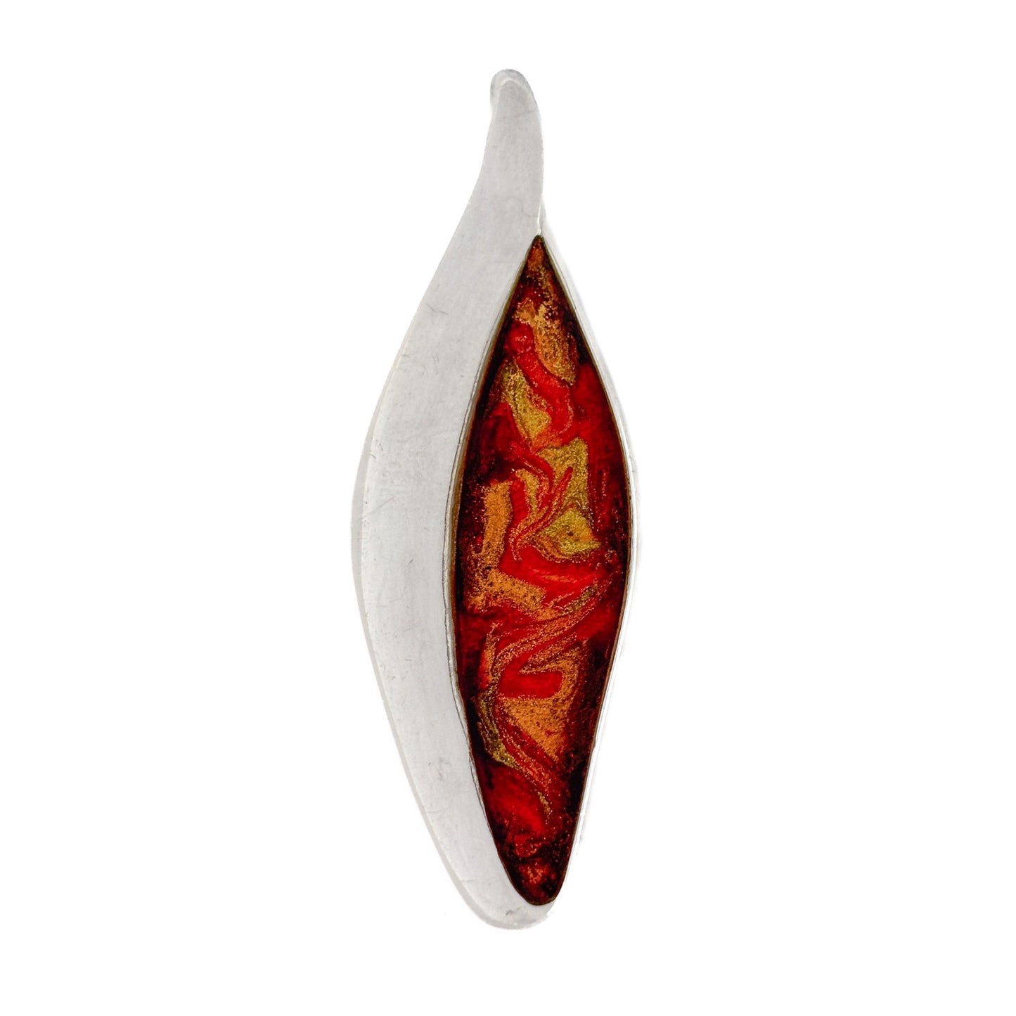 Vintage Sterling Silver 925 Red Gold Resin Pendant