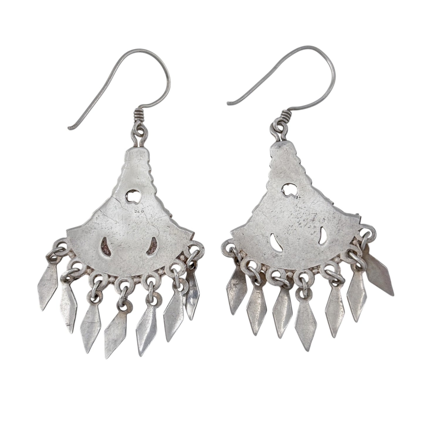 Vintage Sterling Silver Carnelian Chandelier Earrings