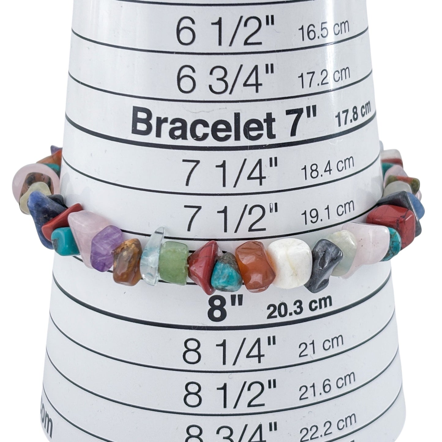Vintage Sterling Silver 925 Multi-Stone Chip Bracelet 8"