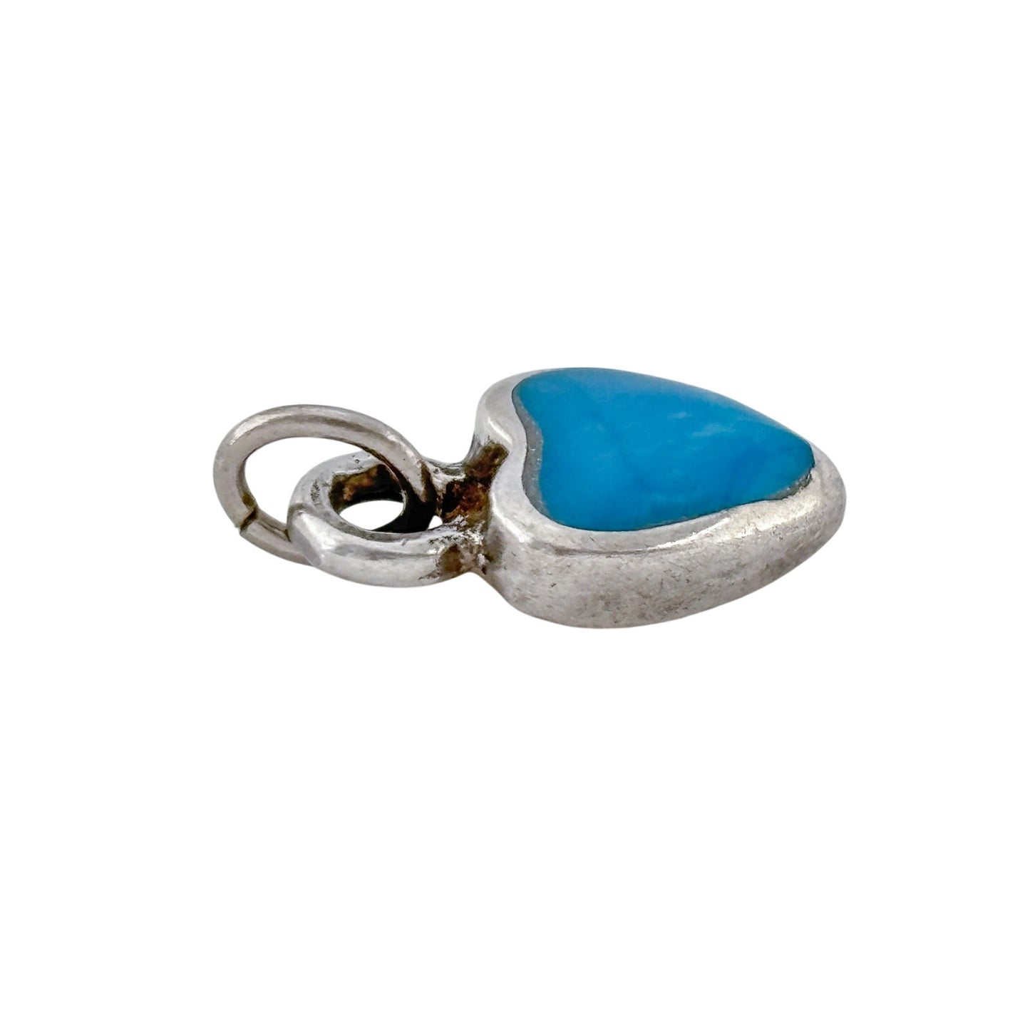 Vintage Sterling Silver 925 Turquoise Heart Pendant