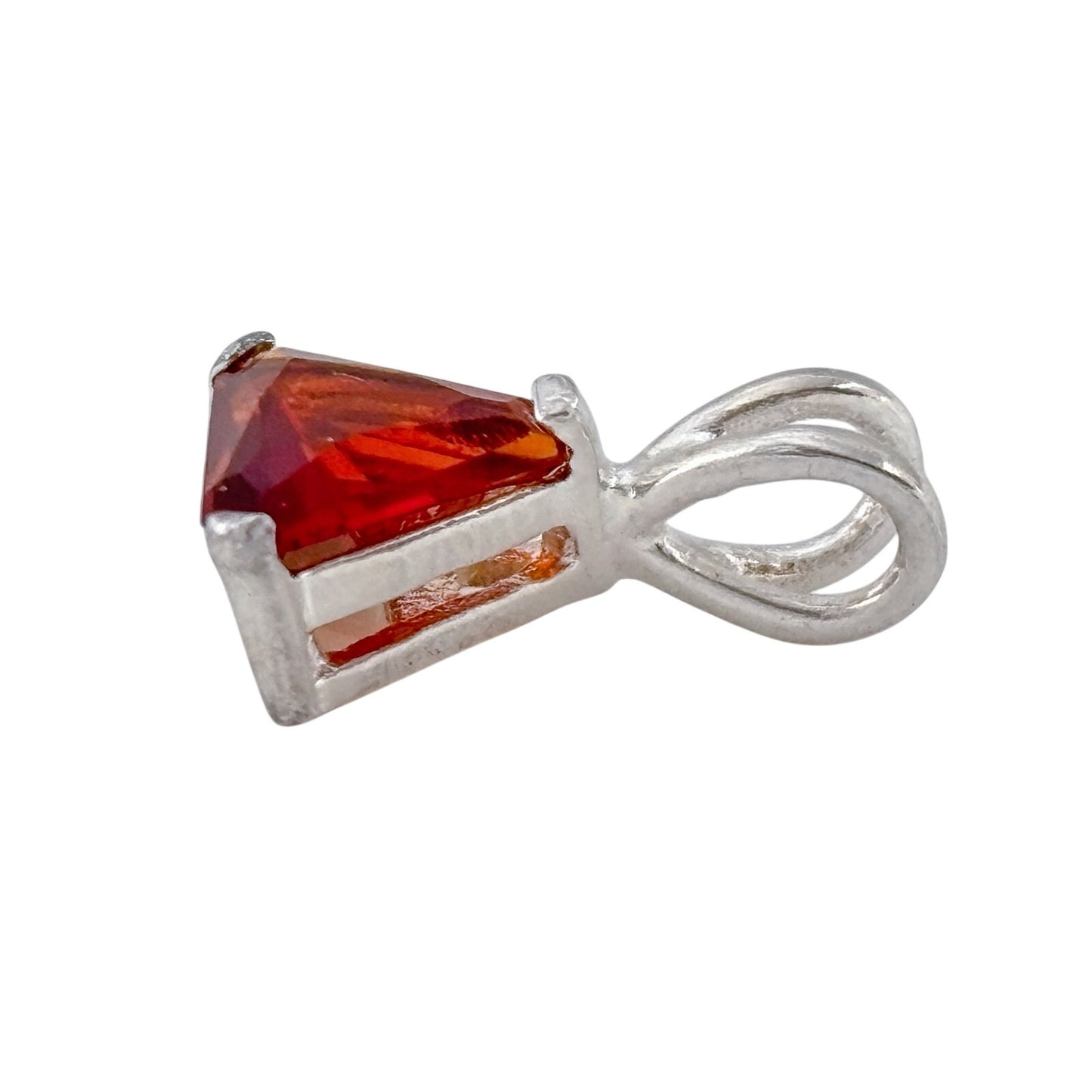 Vintage Sterling Silver 925 Garnet Pendant