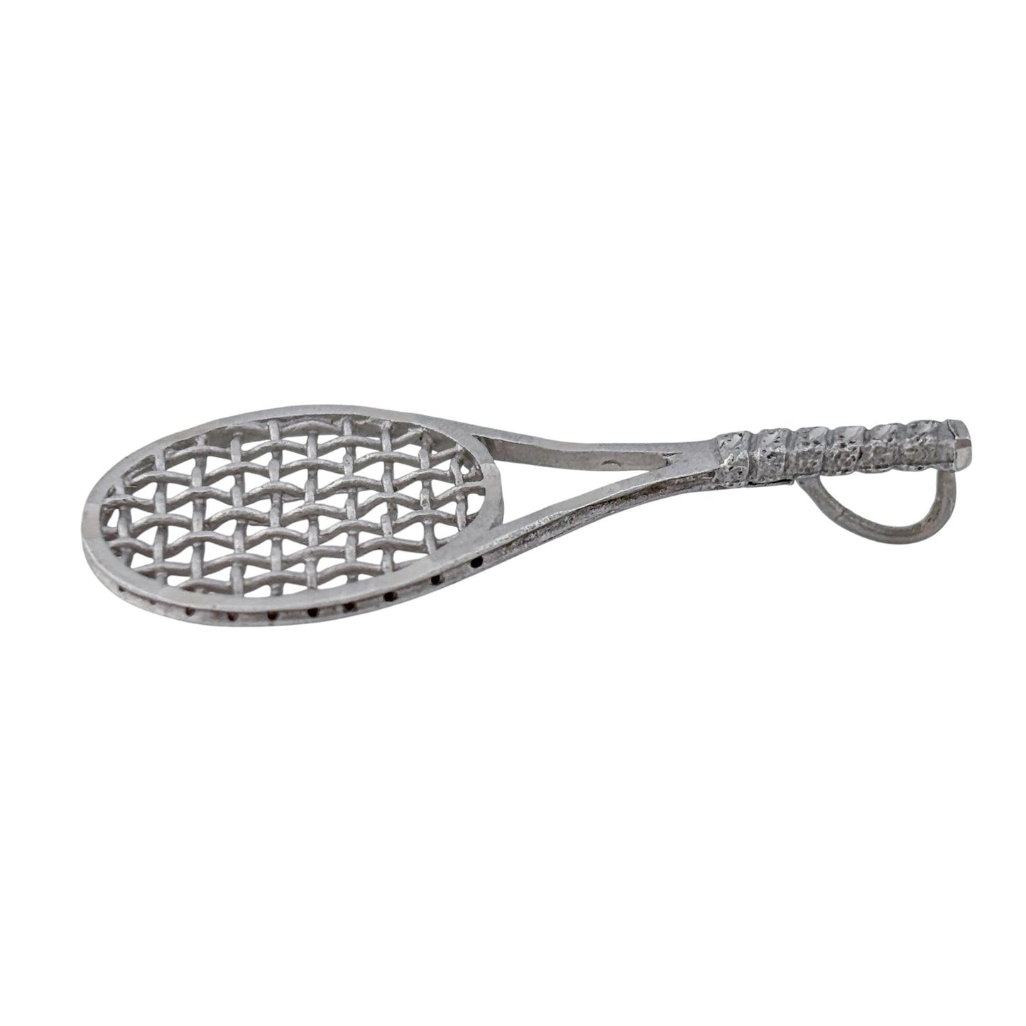 Vintage Sterling Silver 925 Tennis Racket Pendant