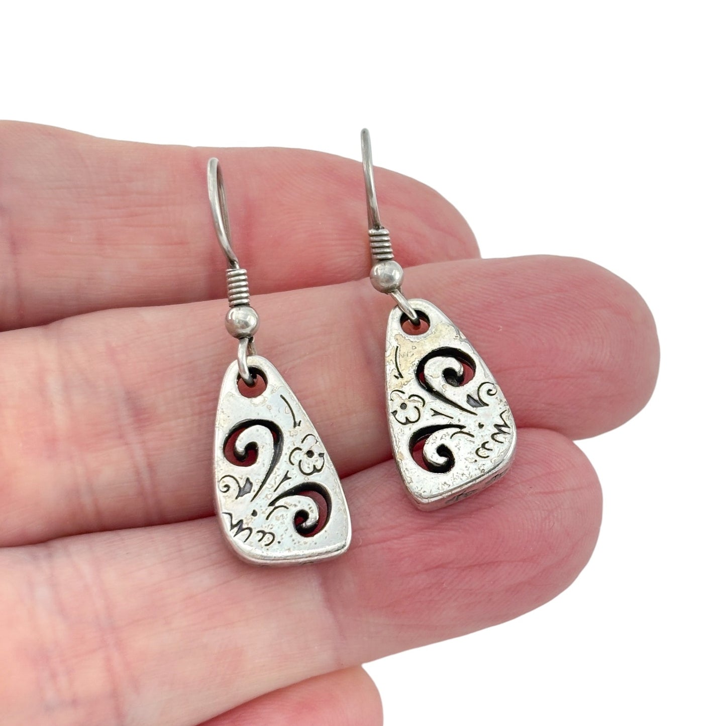 Vintage Silver-Plated Brighton Dangle Earrings