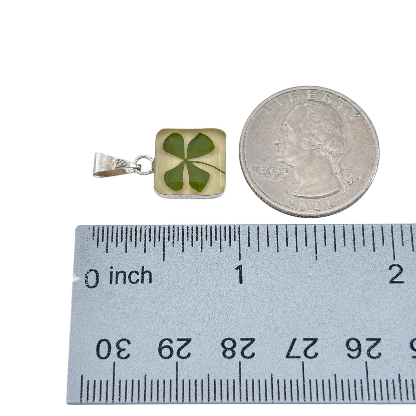 Vintage Sterling Silver 925 Four Leaf Clover Pendant