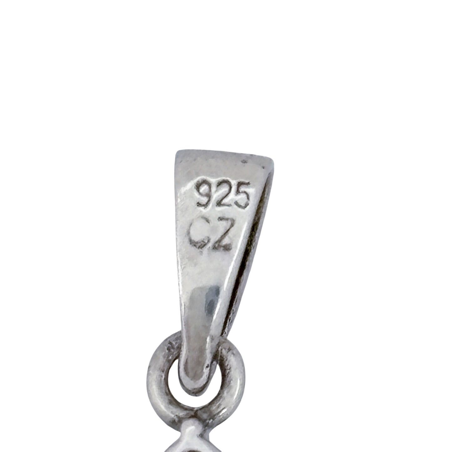 Vintage Sterling Silver 925 Cubic Zirconia Teardrop Pendant