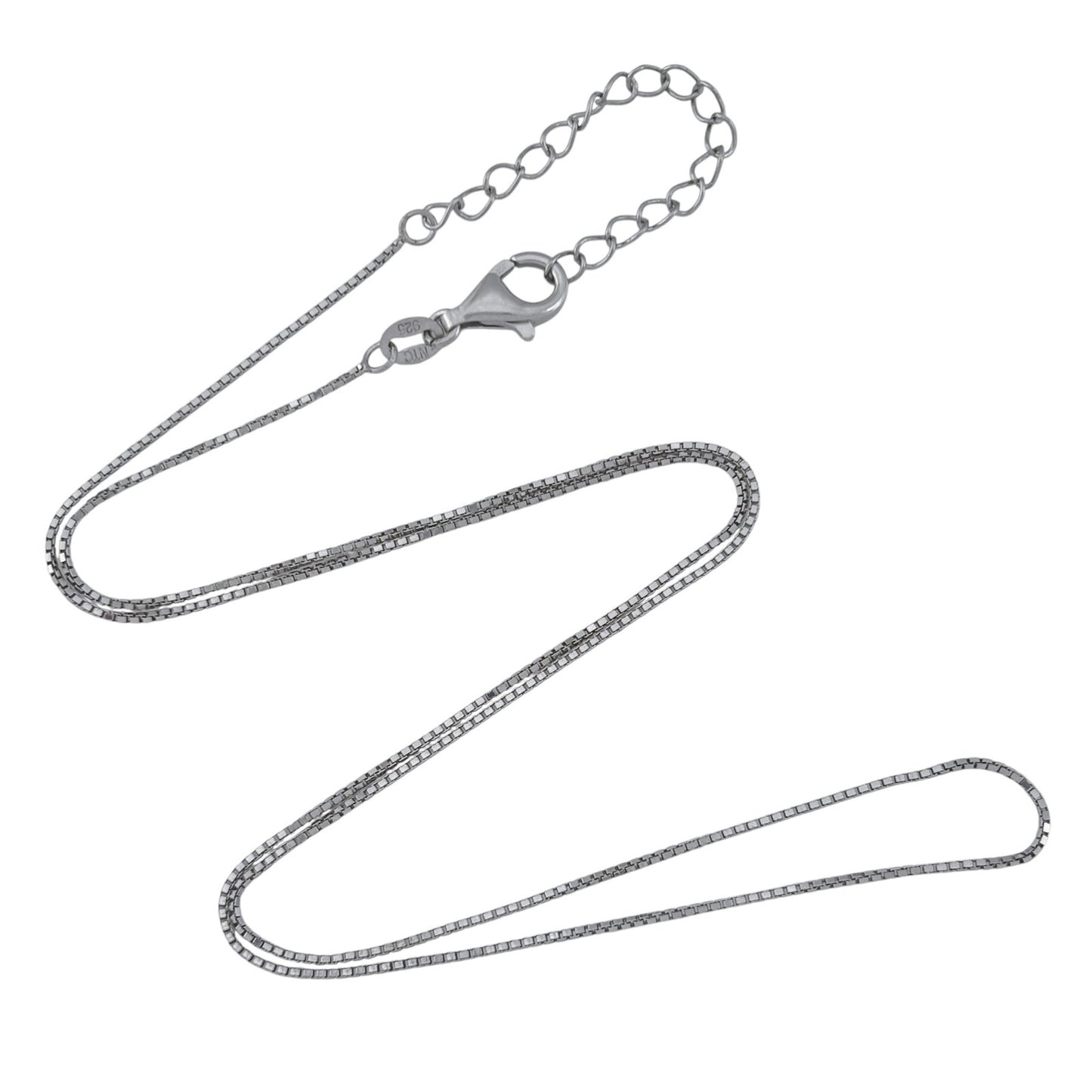 Vintage Sterling Silver 925 Box Chain Necklace 18"-20"