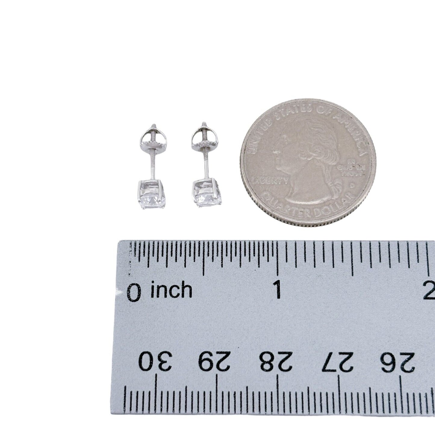 5mm Cubic Zirconia Stud Earrings | Vintage Sterling Silver 925