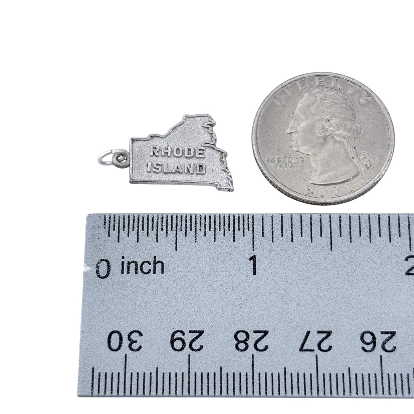 Vintage Sterling Silver 925 Rhode Island State Pendant
