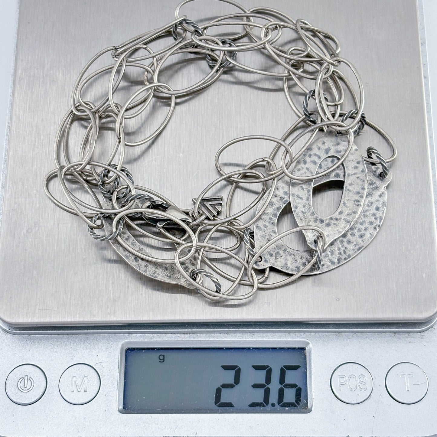 Retired Silpada Sterling Silver 925 Hammered Necklace 35" N1506
