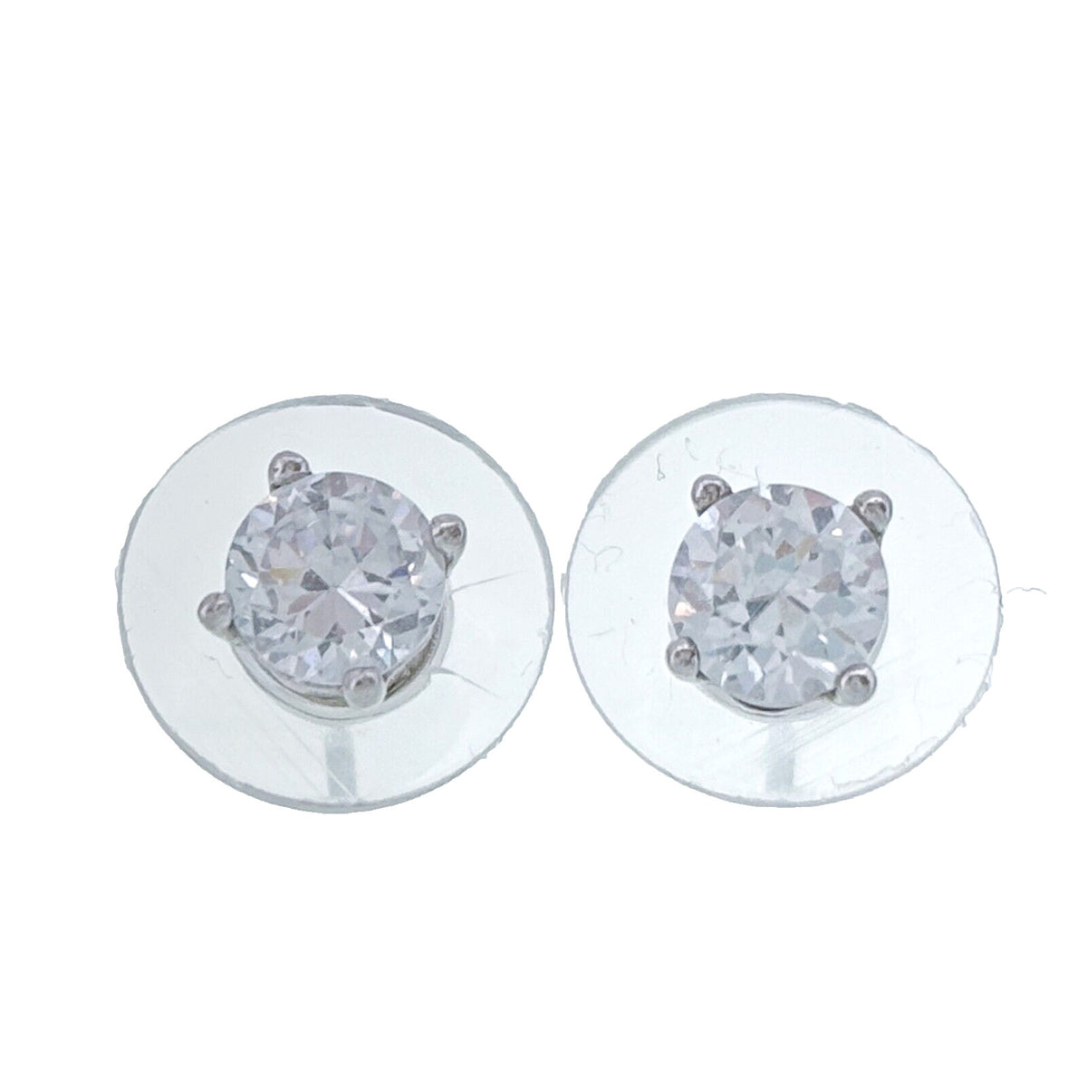 Vintage Sterling Silver 925 Cubic Zirconia Stud Earrings