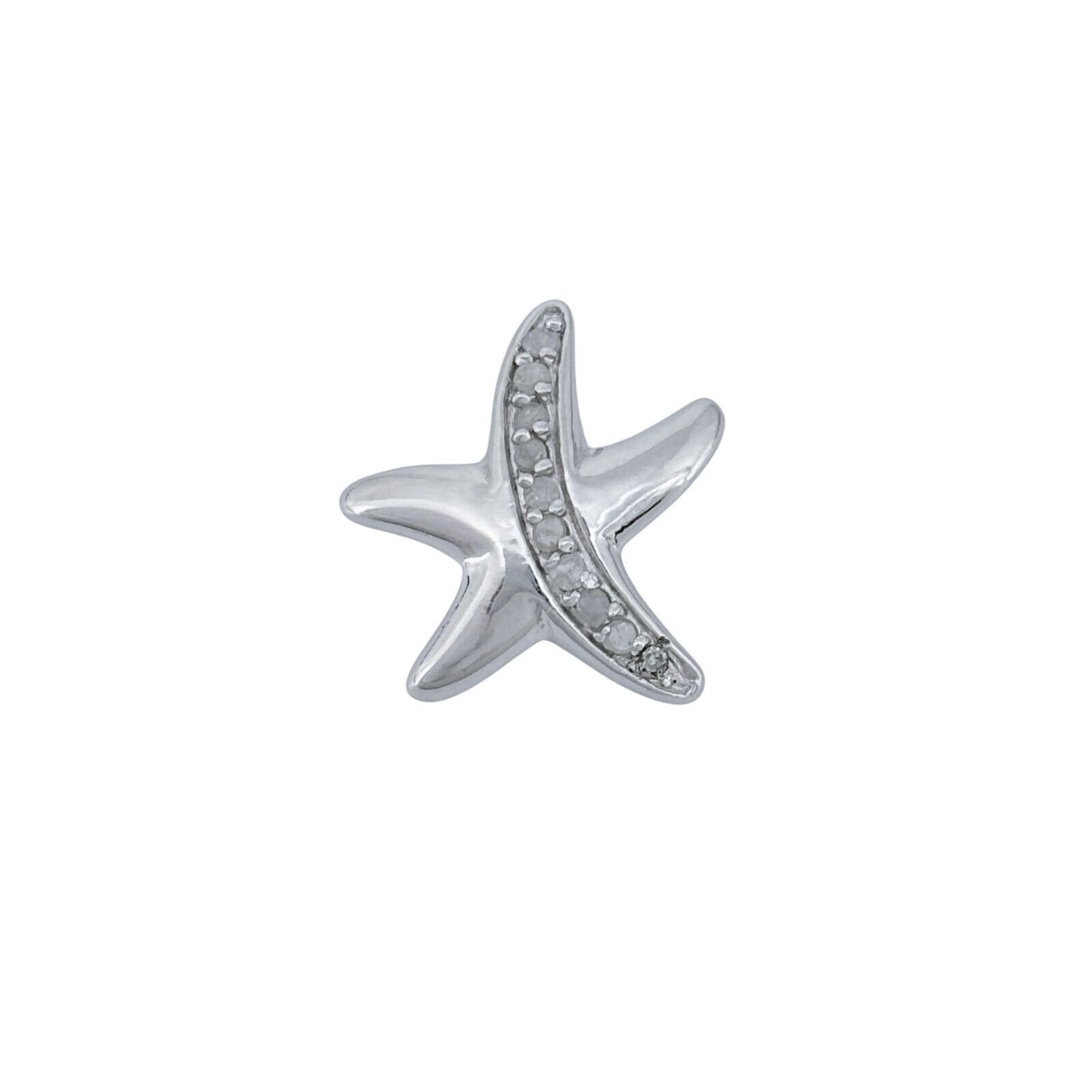 Vintage Sterling Silver 925 Cubic Zirconia Accent Starfish Charm Pendant