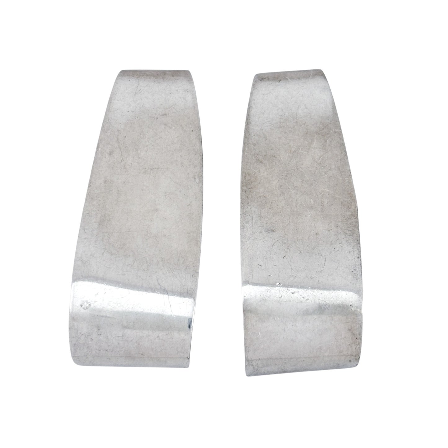 Vintage Silver-Tone Curved Post Earrings