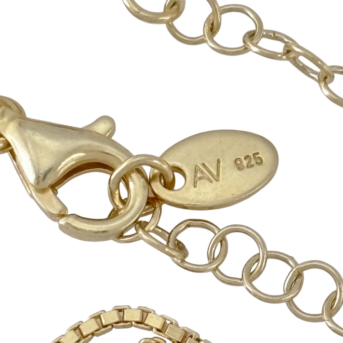 Vintage Gold-Tone Sterling Silver 925 Multi Strand Chain Necklace 15"-17"