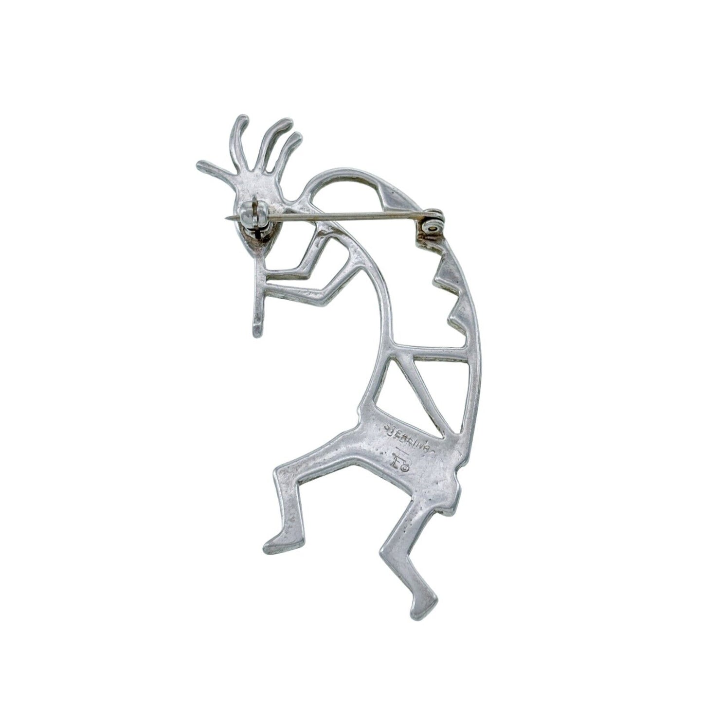 Vintage Southwestern Sterling Silver 925 Kokopelli Cut Out Pin Brooch