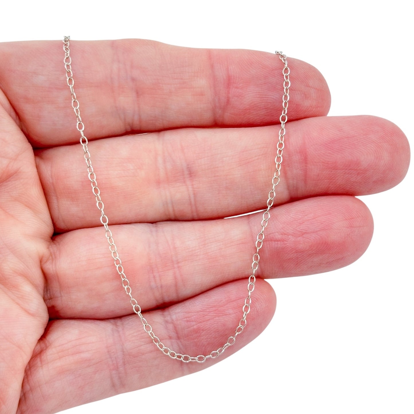 Vintage Sterling Silver 925 Cable Link Chain Necklace 18.5"