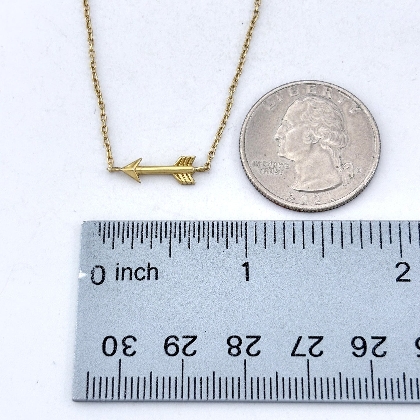 Vintage Gold-Tone Sterling Silver 925 Arrow Pendant Necklace 16"-18"