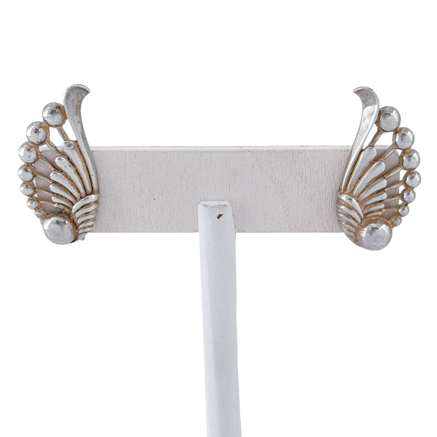 Vintage Sterling Silver 925 Wing Screwback Earrings