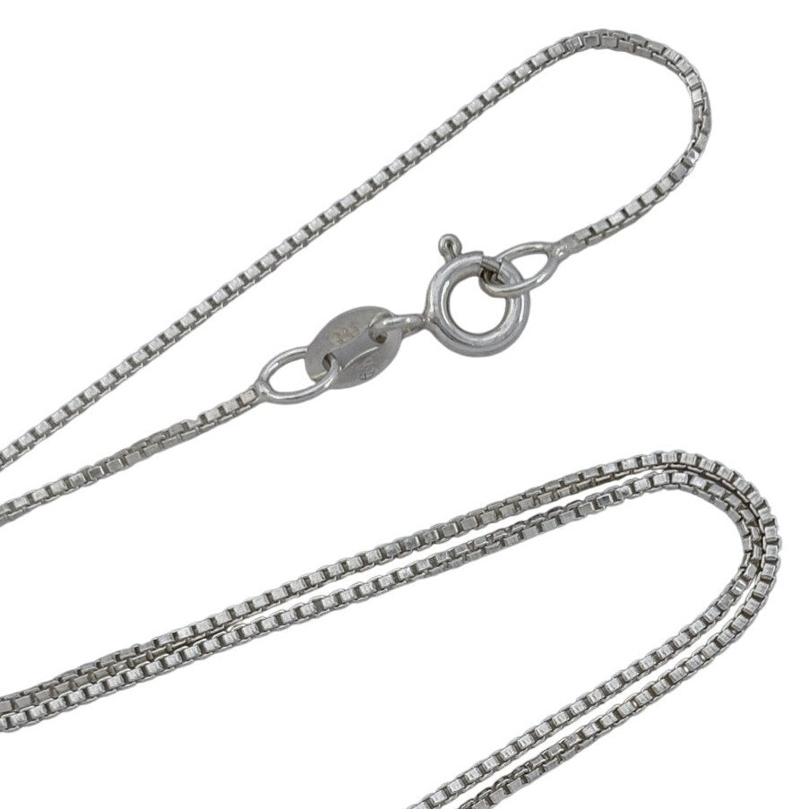 Vintage Sterling Silver 925 Box Link Chain Necklace 18"