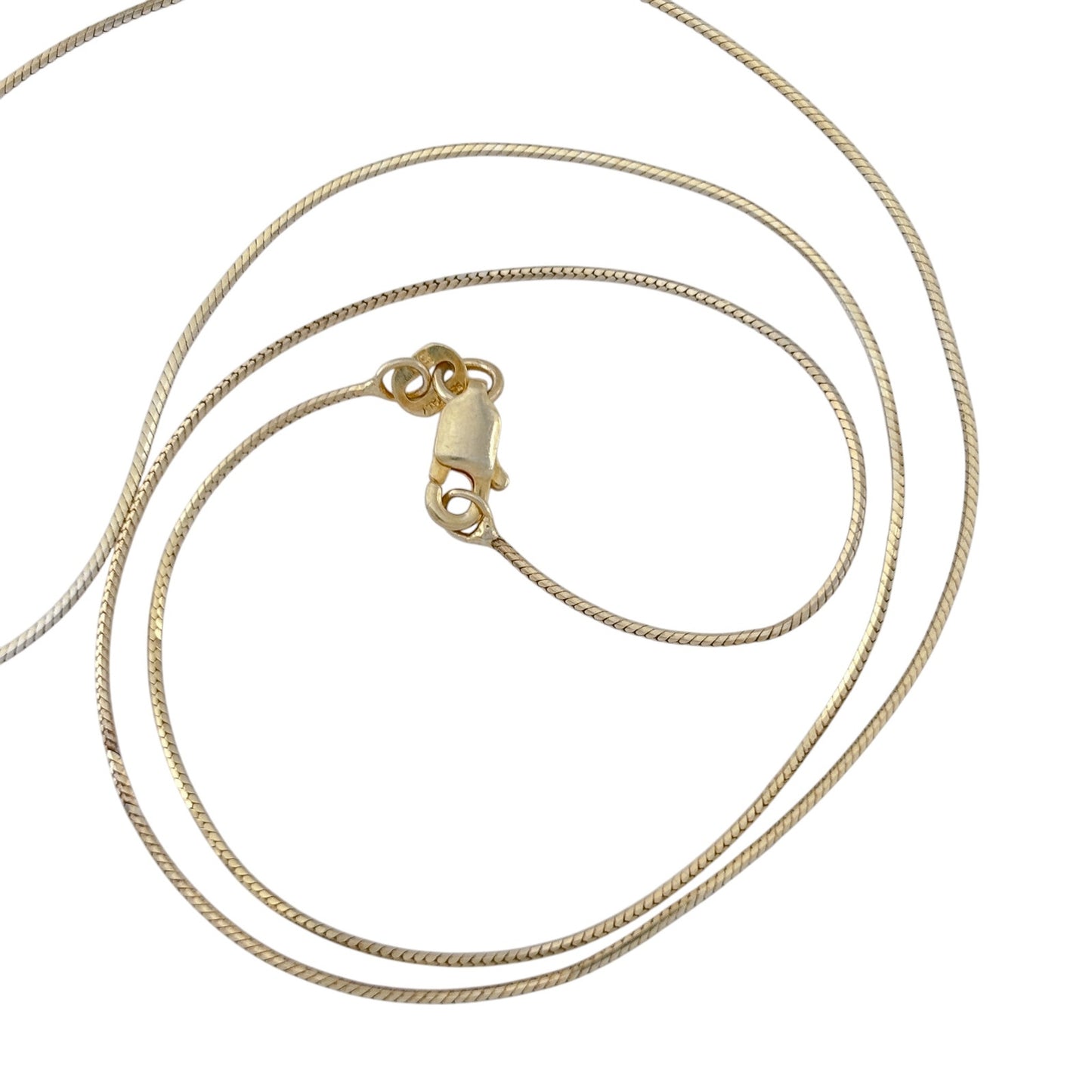 Vintage Italy Gold-Tone Sterling Silver 925 Snake Chain Necklace 18"