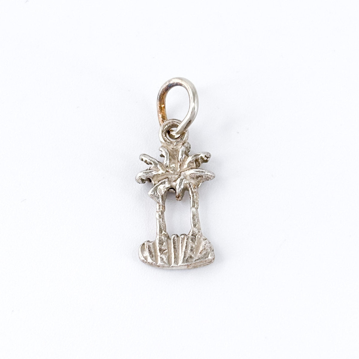 Vintage Sterling Silver 925 Palm Tree Island Pendant