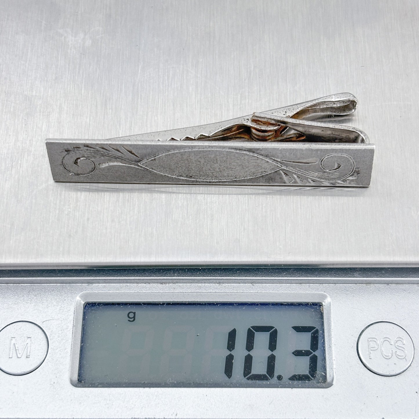 Vintage Silver-Plated Kreisher Tie Clip