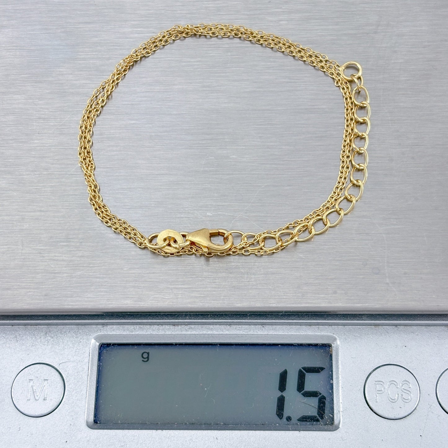 Vintage Gold-Tone Sterling Silver 925 Cable Link Chain Necklace 16"-18"