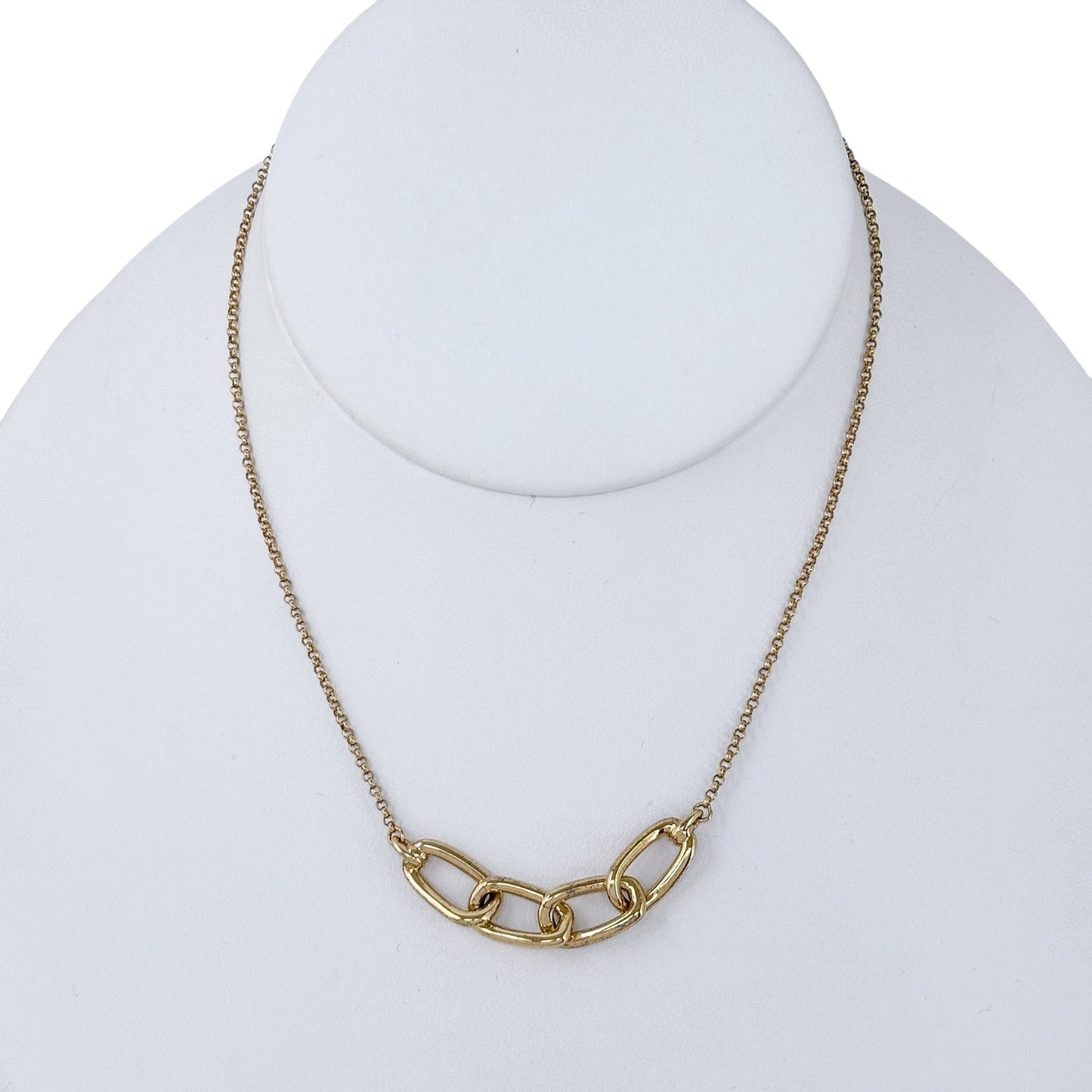 Gold-Tone Sterling Silver 925 Paperclip Link Chain Necklace 11.5"-13.5"