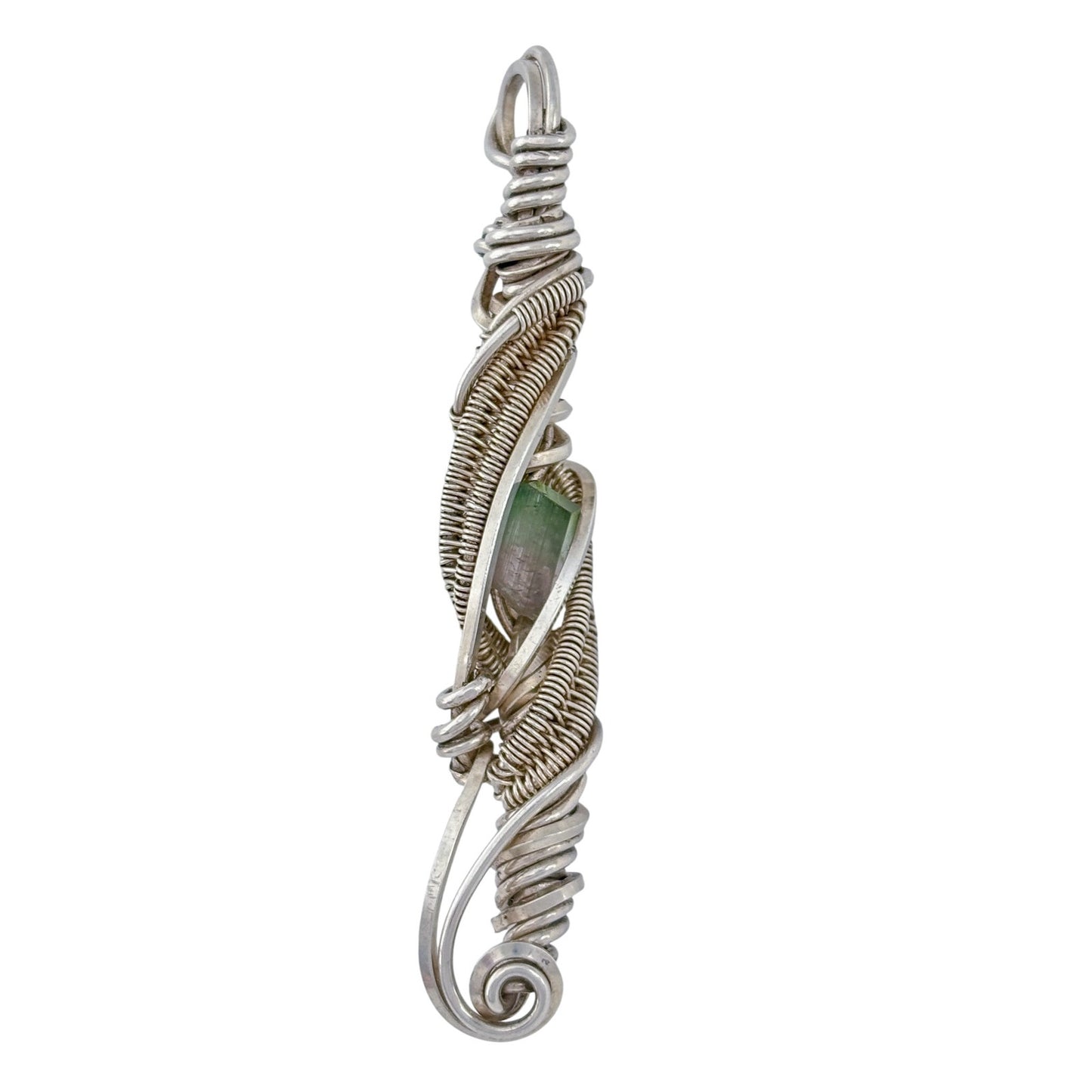 Vintage Sterling Silver 925 Watermelon Tourmaline Pendant