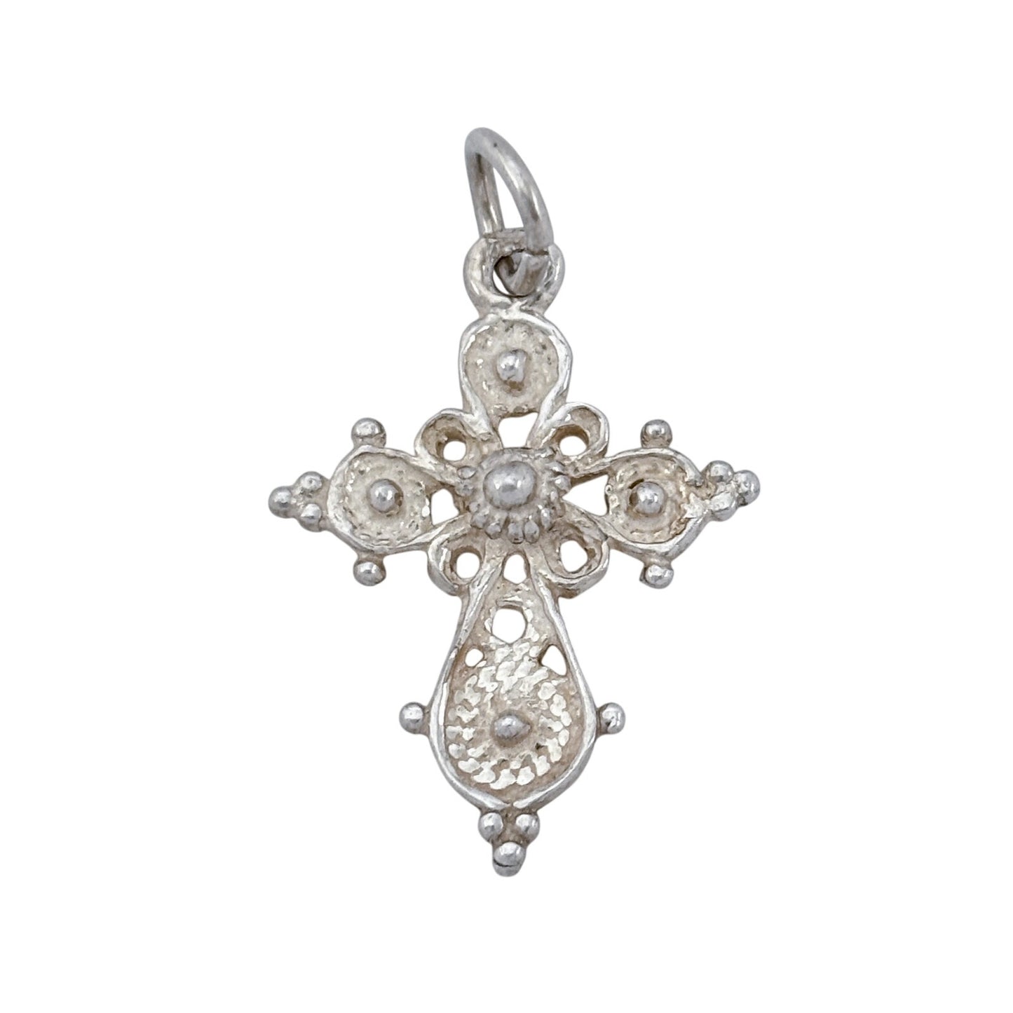 Vintage Sterling Silver 925 Ornate Filigree Cross Pendant