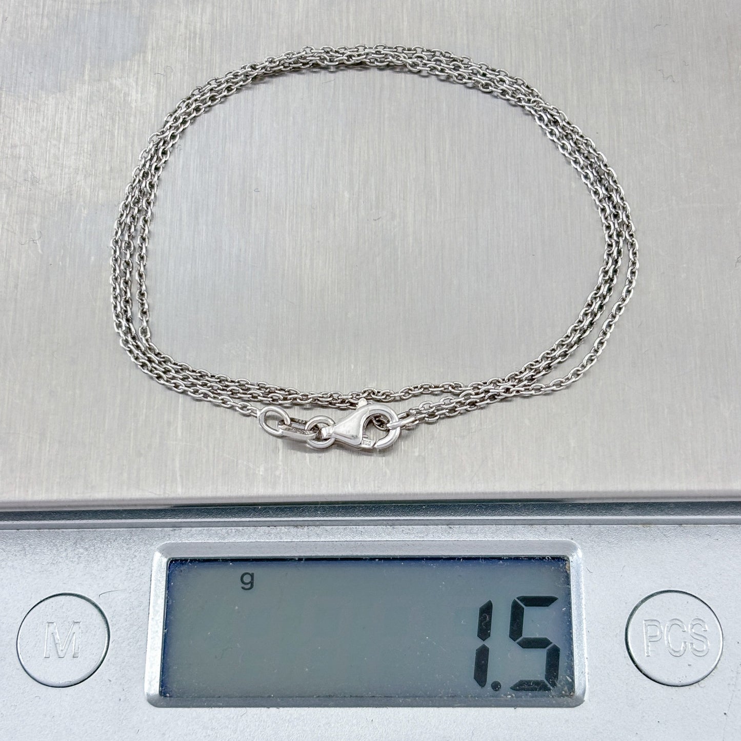 Vintage Italian Sterling Silver 925 Cable Link Chain Necklace 18"