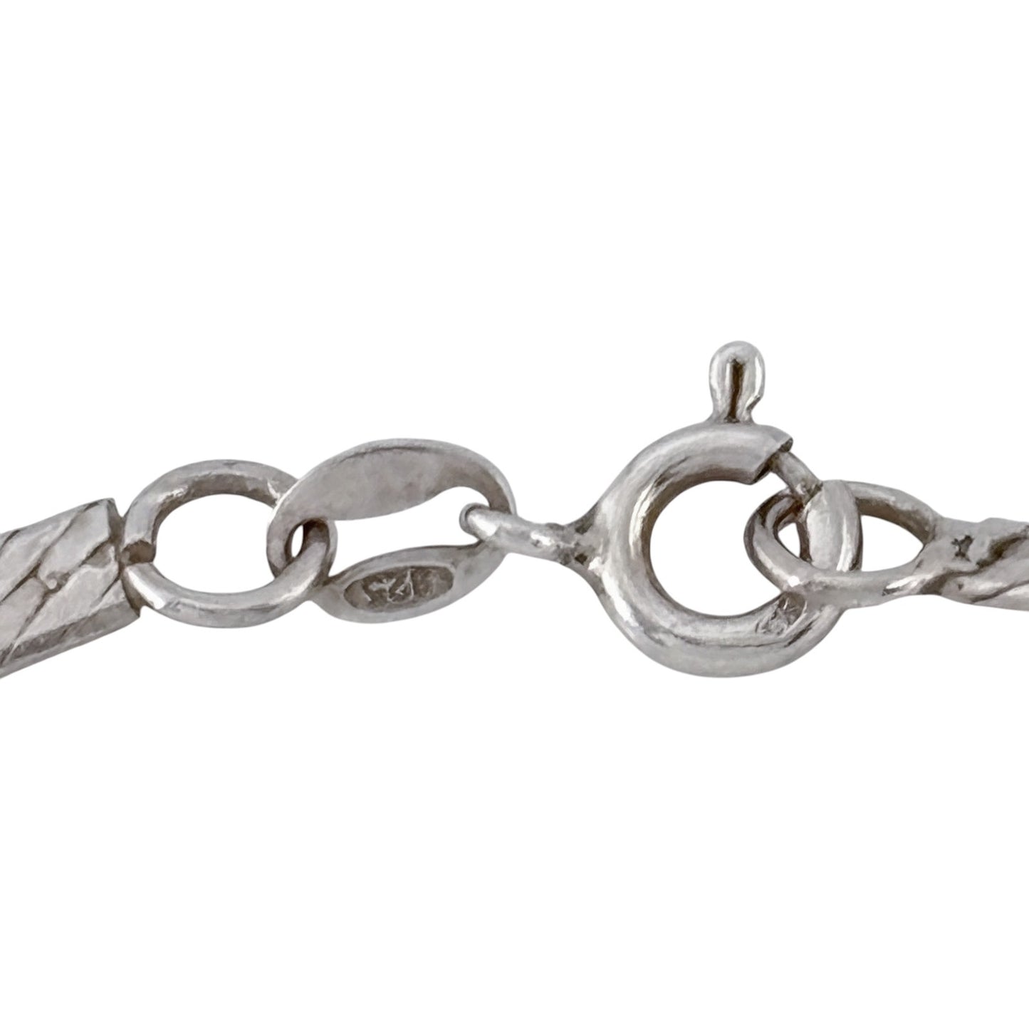 Vintage Italian Sterling Silver 925 Herringbone Chain Necklace 16.25"