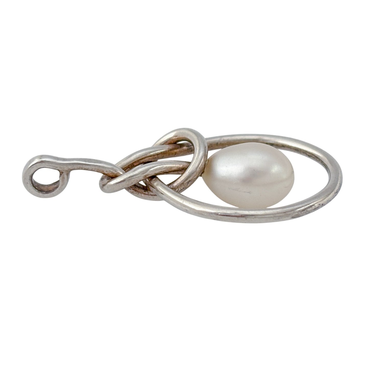 Vintage Sterling Silver 925 Pearl Knot Pendant