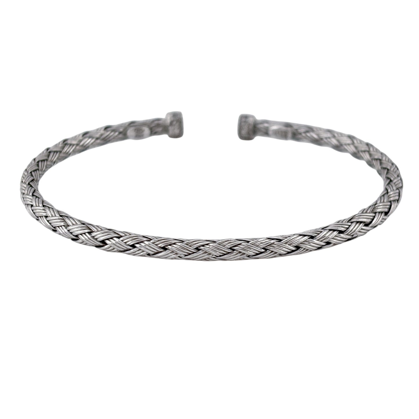 Vintage Sterling Silver 925 Flexible Braided Cuff Bracelet 6.75"