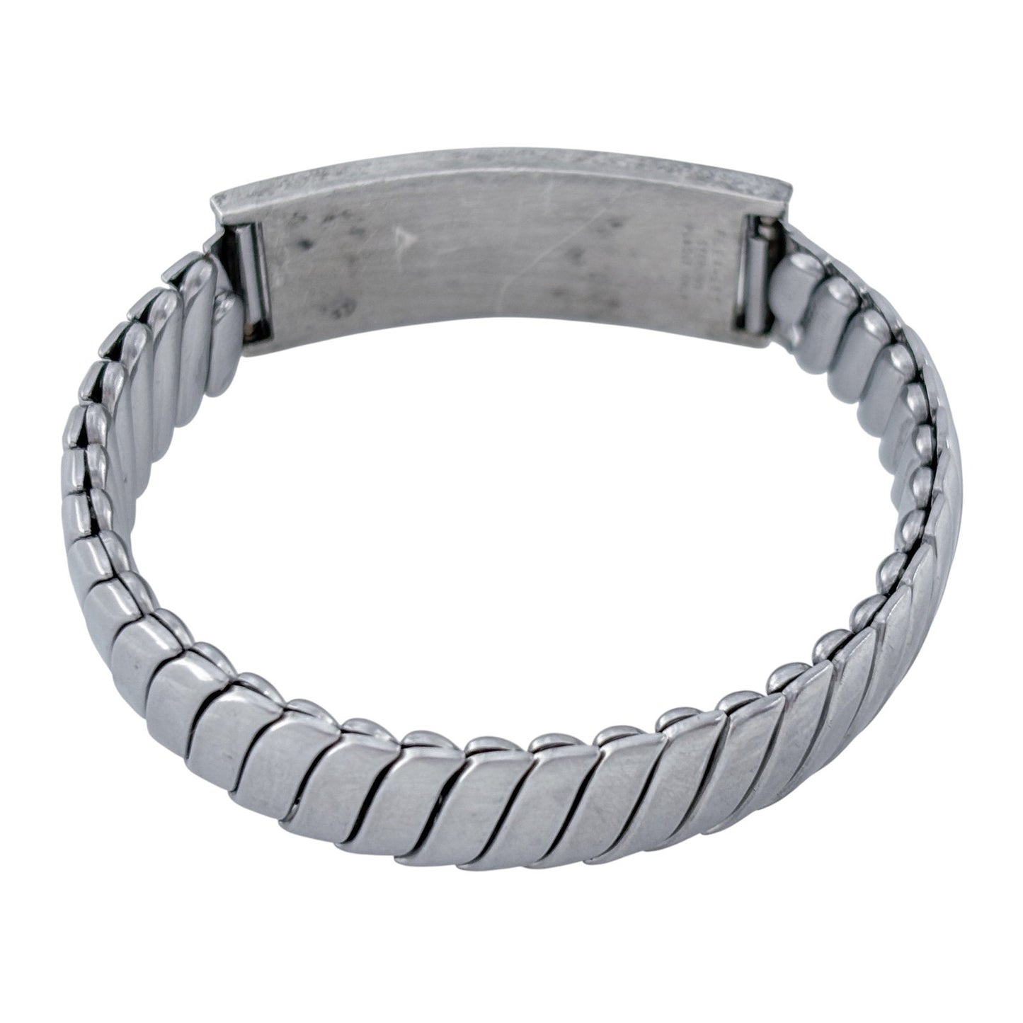 Vintage Silver-Plated Flex-Let 6.5 inch ID Bracelet “John E Quinn”