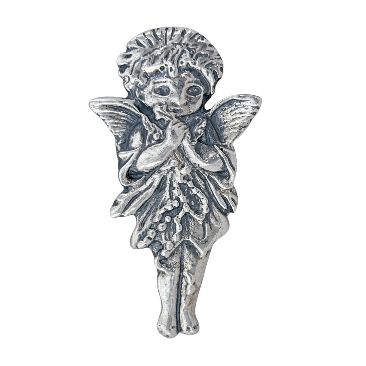 Vintage Sterling Silver 925 Angel Brooch